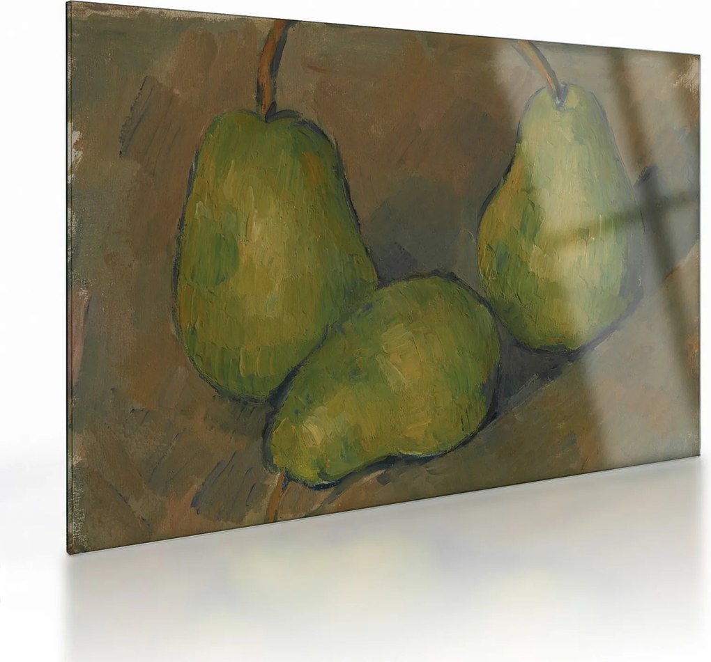 Üveg kép - Paul Cézanne, Three Pears, reprodukciók (70x50 cm)