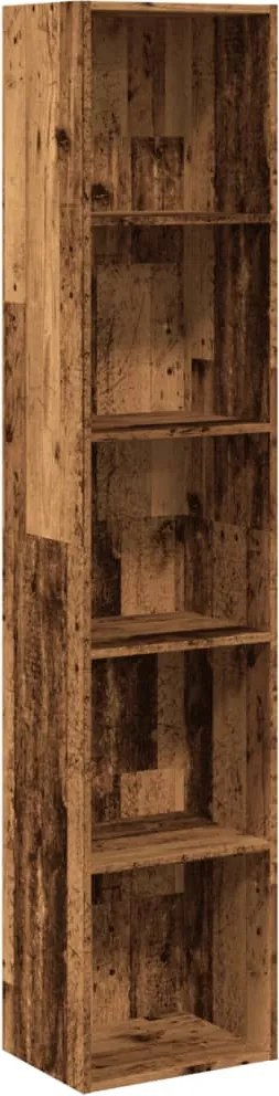 vidaXL antik fa színű szerelt fa könyvespolc 40 x 30 x 189 cm