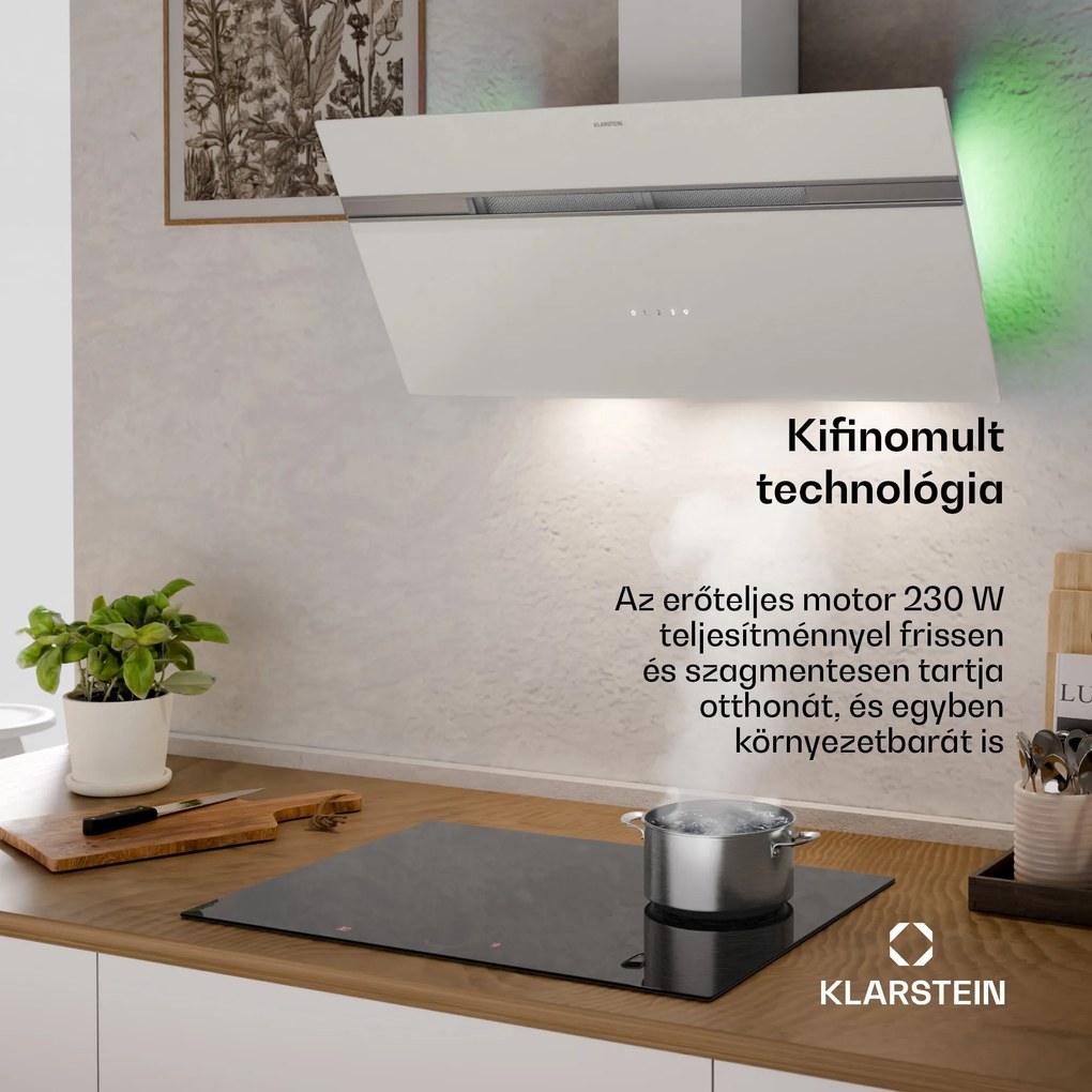 Klarstein Alina szagelszívó, 90 cm, 615 m³/h, Csendes, EEK A