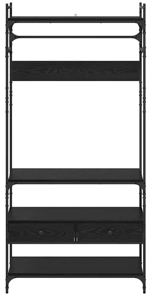 Ruhásszekrény fiókkal Musta tammi 89 x 39 x 184.5 cm Faanyag