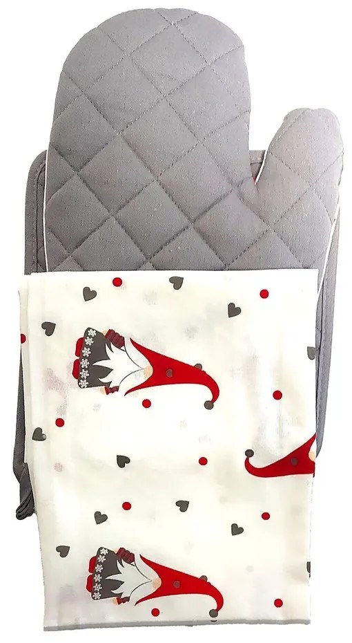 CHRISTMAS WHITE konyhai 3 részes edényfogó szett