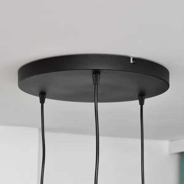 LED Csillár zsinóron MERCURE 3xE27/15W/230V ø 50 cm fekete