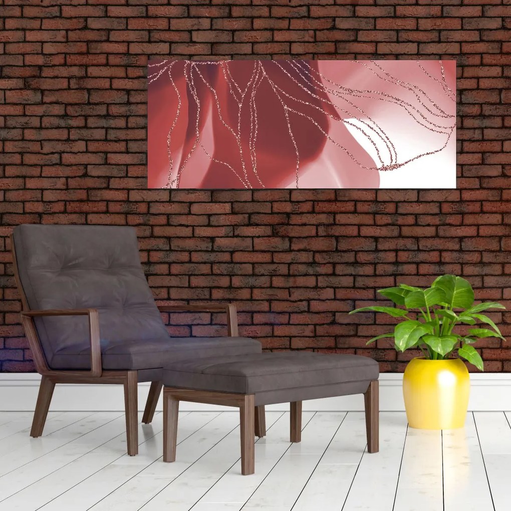 Kép - Piros absztrakt virág N⁰1 (120x50 cm)