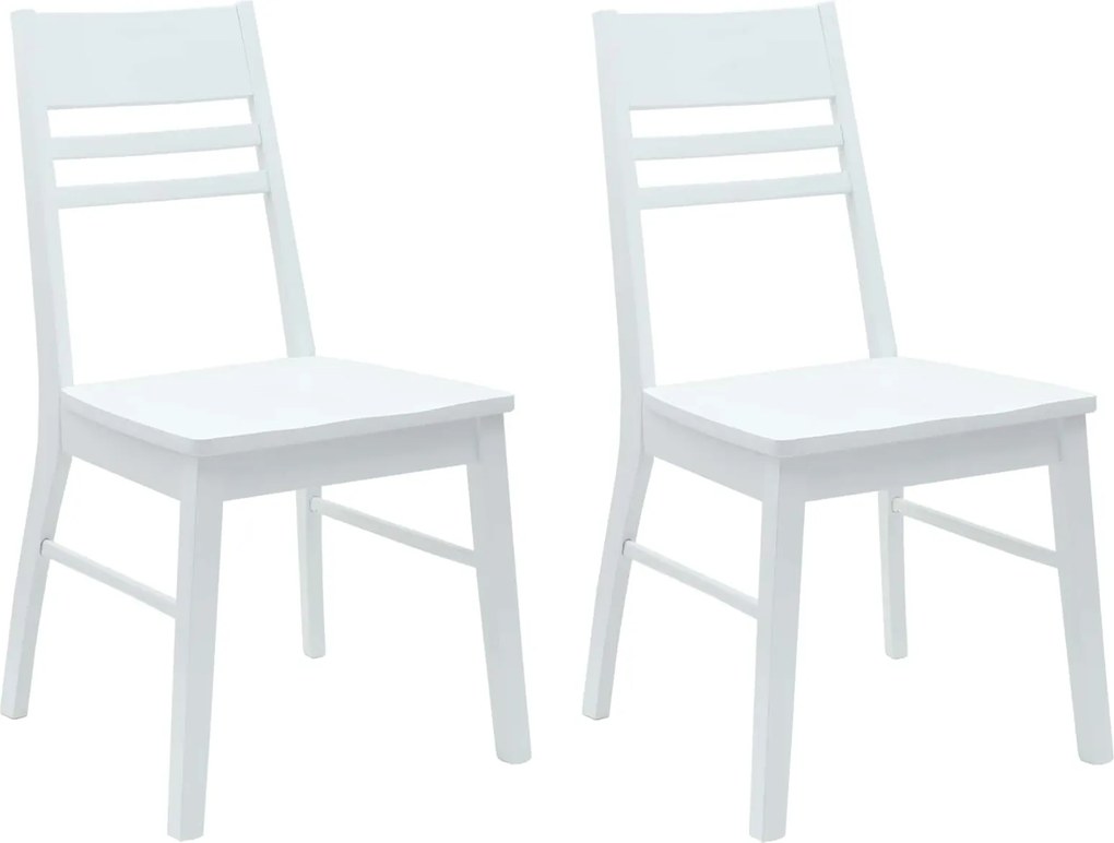 vidaXL Étkező Székek 2 pcs Fehér 43 x 54 x 89 cm Tömör Gumi Fa