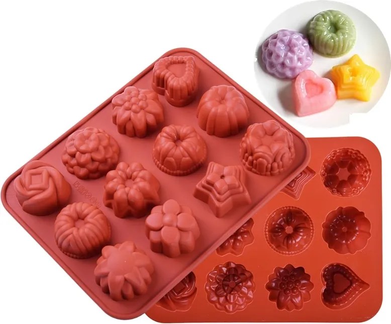 Szilikon muffin forma muffin desszertekhez különböző minták 12GN