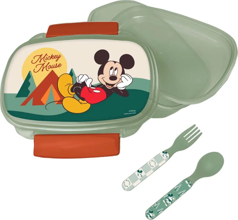 Disney Mickey Nature szendvicsdoboz + evőeszköz szett