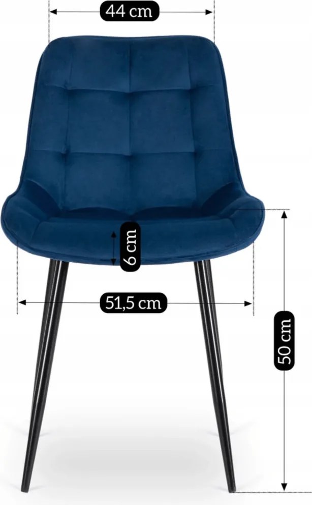 CHRIS szék sötétkék bársony