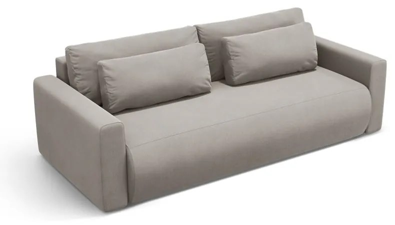 Világosszürke bársony kinyitható tárolóhelyes kanapé 238 cm Belfast – Cosmopolitan Design