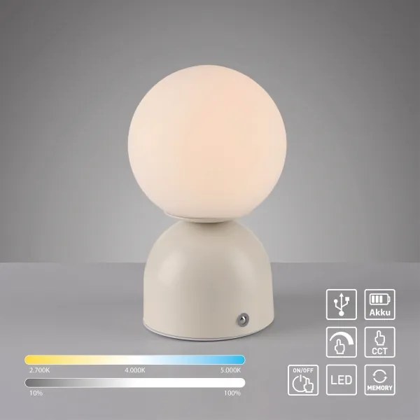 Schöner Wohnen 19218-39 - LED fényerőszabályzós asztali lámpa RUDI LED/1,2W/5V szürke