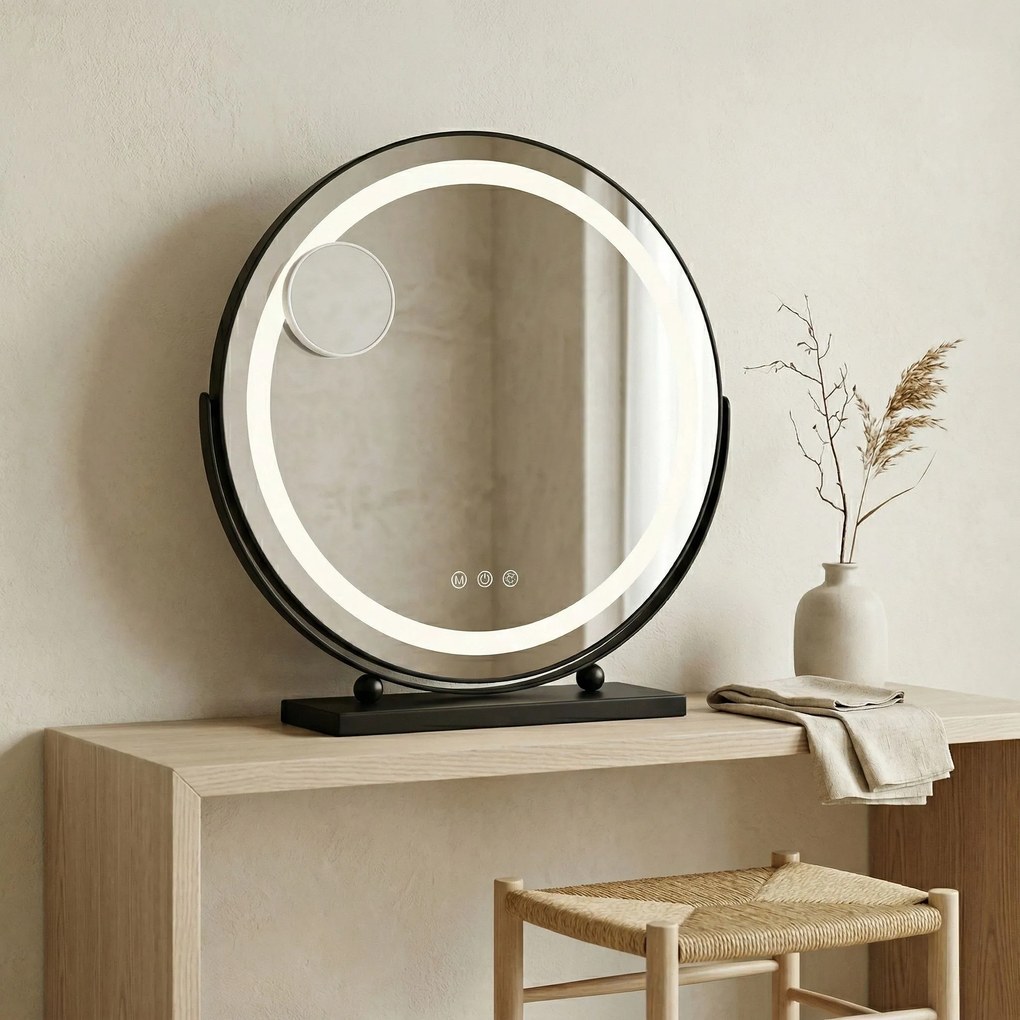 Rea Rea, LED SMINKTÜKÖR Fekete 50 cm, HOM-12022