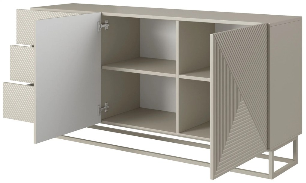 Asha komód 167 cm kétajtós fiókos - kasmír / kasmír lábazat