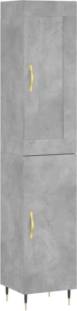 vidaXL betonszürke szerelt fa magasszekrény 34,5x34x180 cm