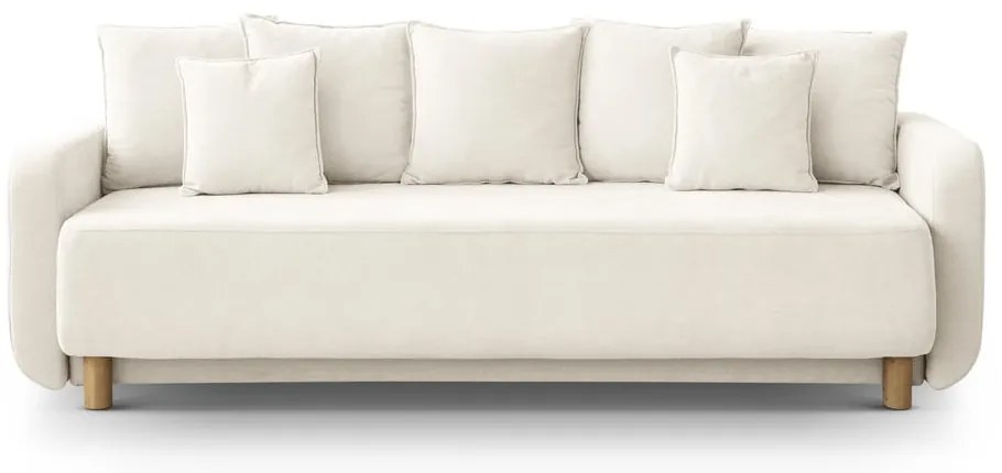 Krémszínű kinyitható tárolóhelyes kanapé 231 cm Elen – Micadoni