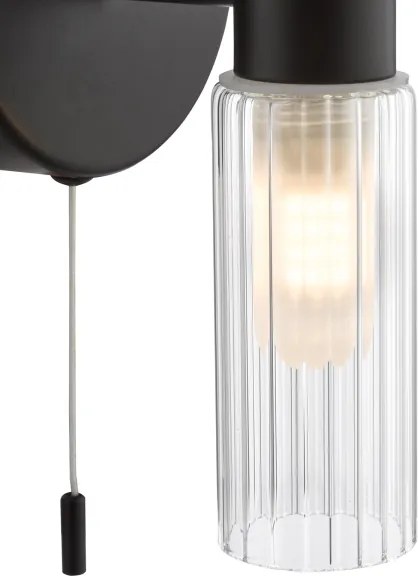 Där Lighting BOL0922 - Fürdőszobai fali lámpa BOLTON 2xG9/5W/230V IP44 fekete