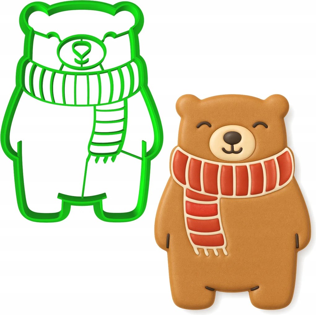 Karácsonyi Forma Mézeskalács lyukasztó Karácsony Nagy maci 9cm