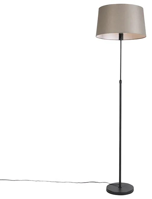 Állólámpa fekete, bézs vászonbúrával, 45 cm, állítható - Parte