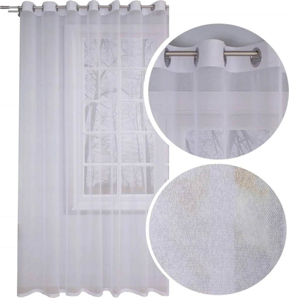 Függöny kész háló Napellenző átvezető 500x250 magas függöny fehér