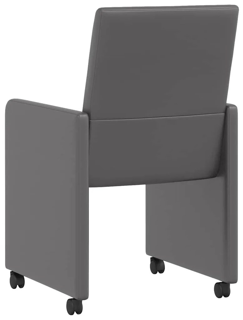 Kerekes Étkező Székek 2 pcs Szürke 57 x 66 x 94 cm Műbőr