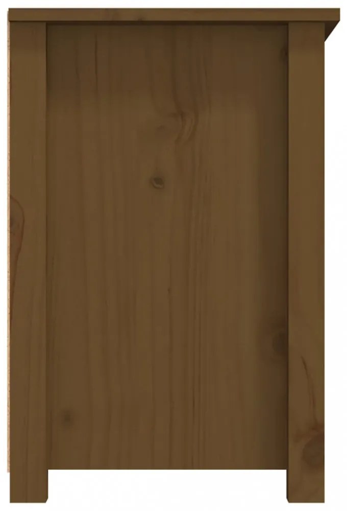 mézbarna tömör fenyőfa TV-szekrény 79 x 35 x 52 cm