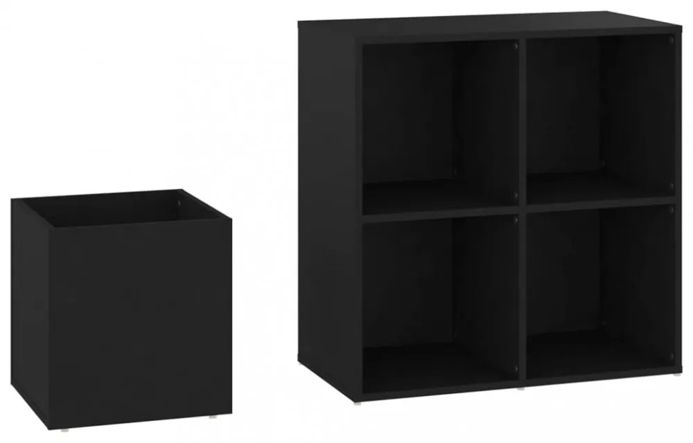 fekete szerelt fa előszobai cipősszekrény 105 x 35,5 x 70 cm