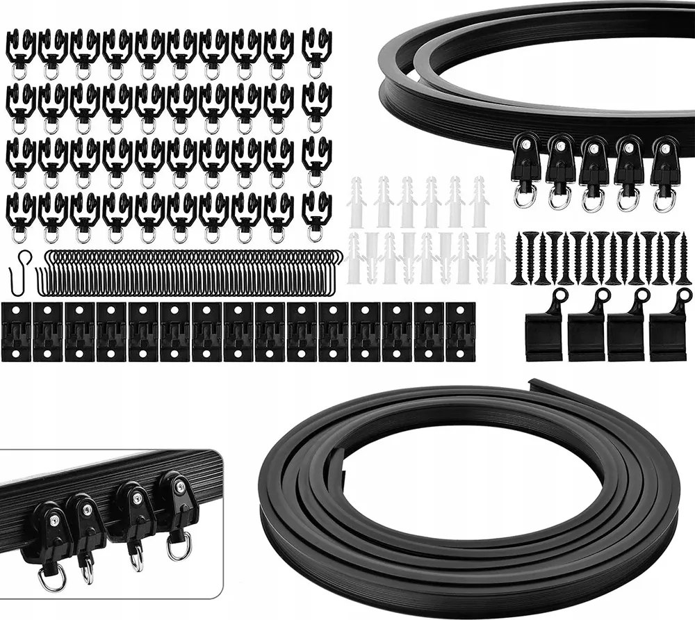 5 M-es Függöny Sín, Hajlított Mennyezeti Sín Függöny Ablakokhoz, Mennyezeti Szerelés