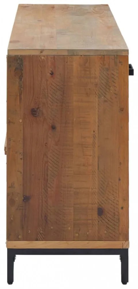 barna tömör újrahasznosított fenyőfa tálalószekrény 110x35x70cm