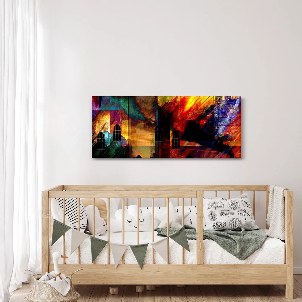 Kép - A város színes absztrakciója (120x50 cm)