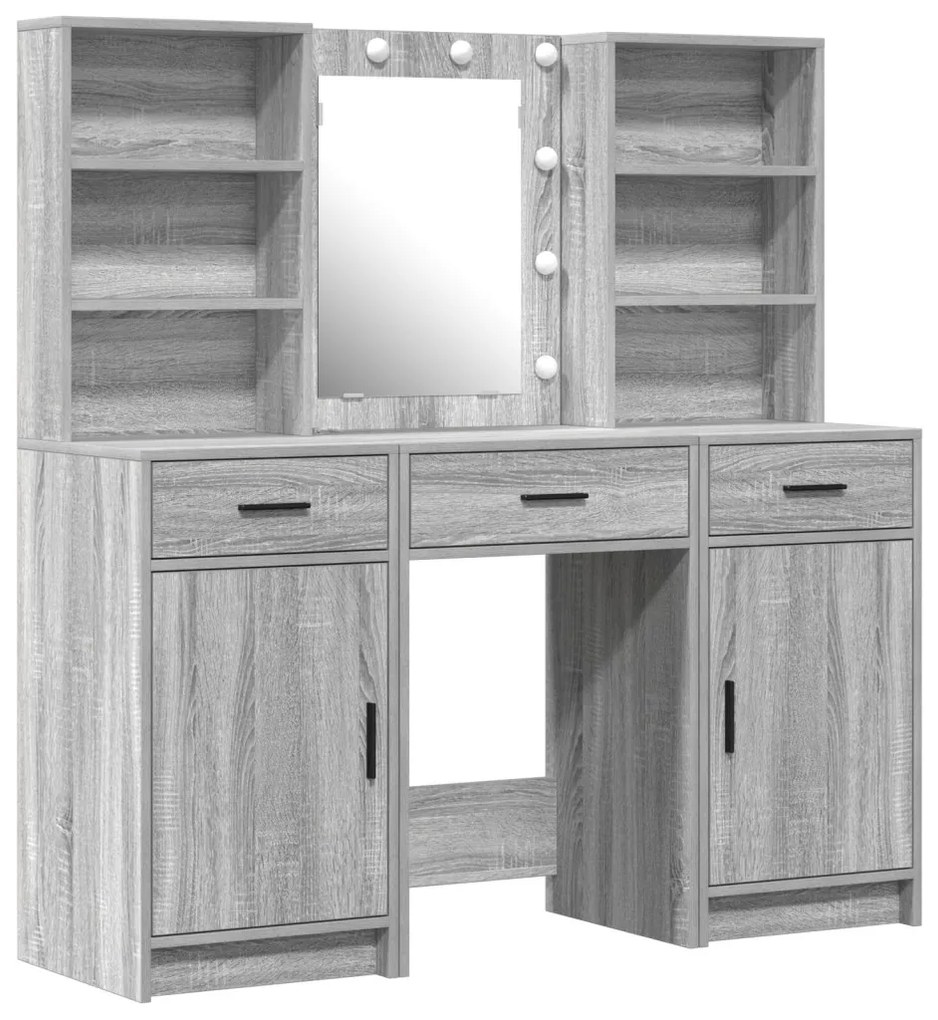 Sminkasztal Készlet 3 pcs Szürke sonoma 50 x 41 x 135 cm