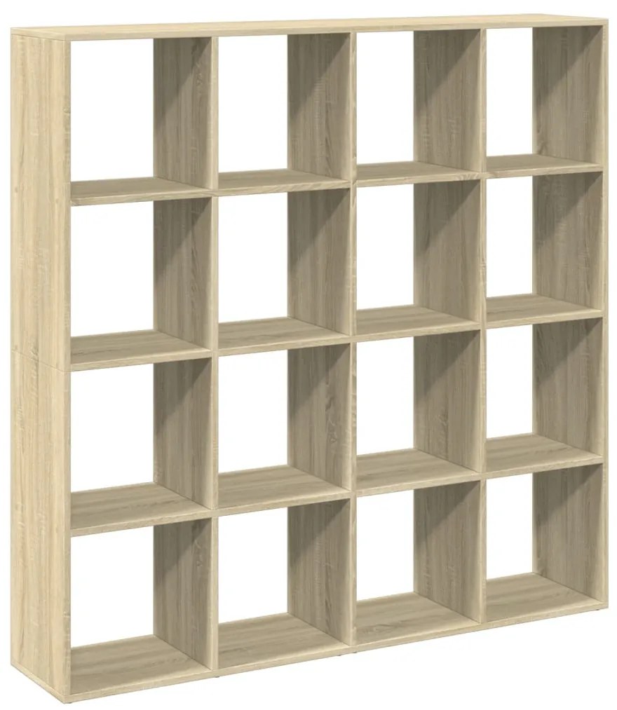 sonoma tölgyszínű szerelt fa könyvszekrény 137,5 x 29 x 137,5cm