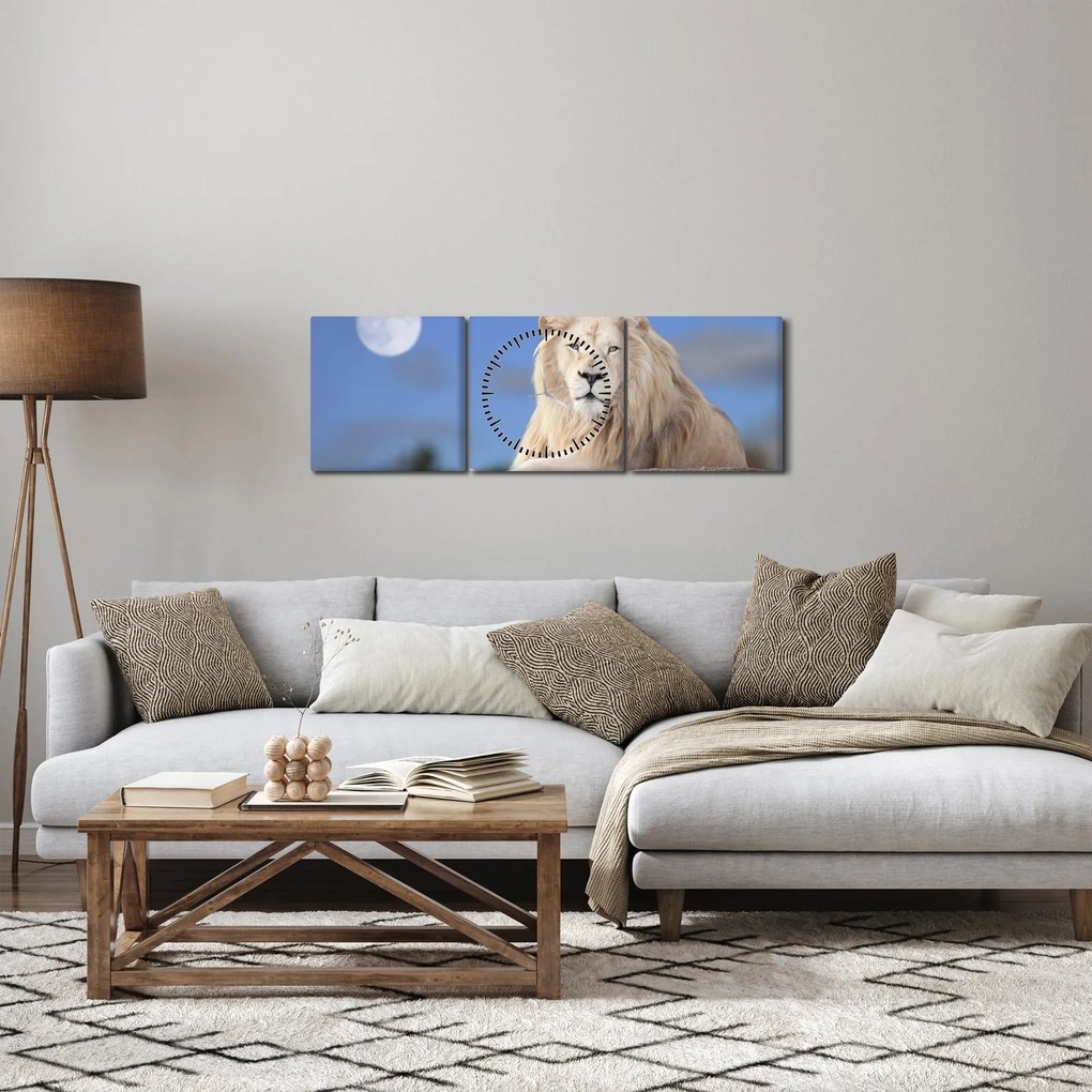 Kép - Fehér oroszlán (órával) (90x30 cm)