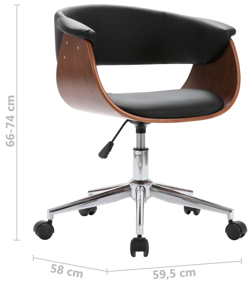 6 db fekete műbőr forgó étkezőszék