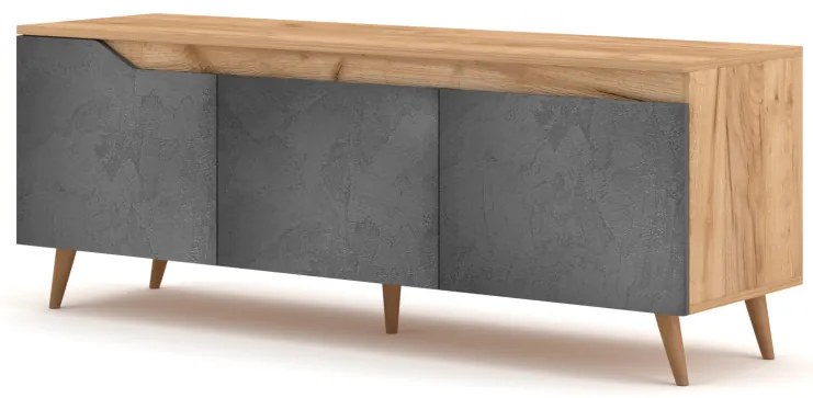 TV szekrény Craft arany / grafit beton színkombinációban – TUE
