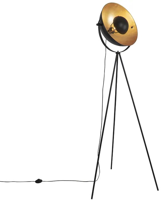 Állólámpa fekete arannyal 42 cm állítható háromlábú - Magnax