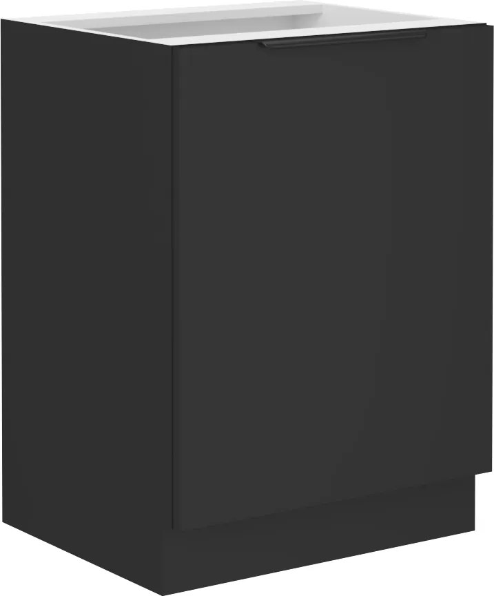 Alsó szekrény, fekete, SIBER 60 D 1F BB