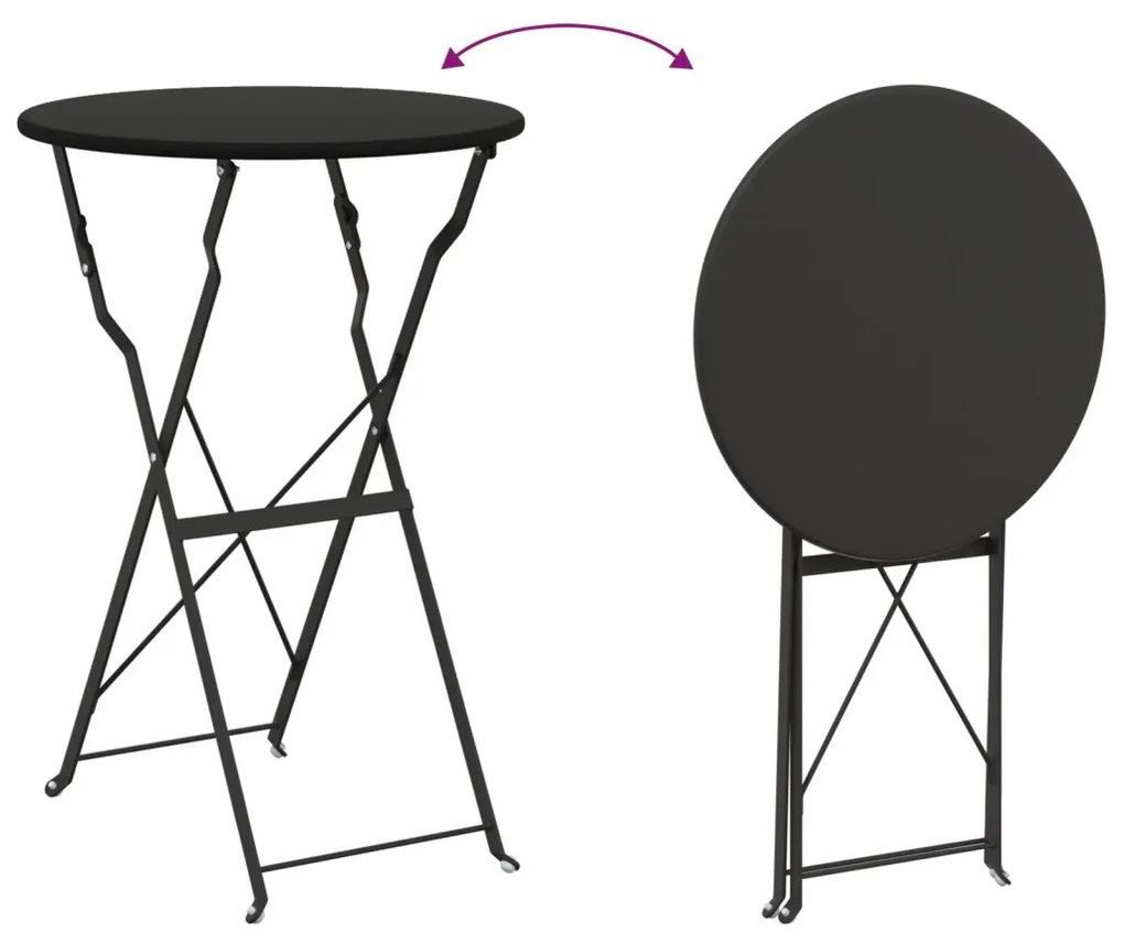 Összecsukható Bisztróasztal Antracit Ø50x71 cm Porszórt Acél