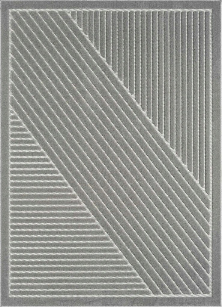 Nappali szőnyeg 160x220cm,puha haj, szürke modern kivágott 3d minta