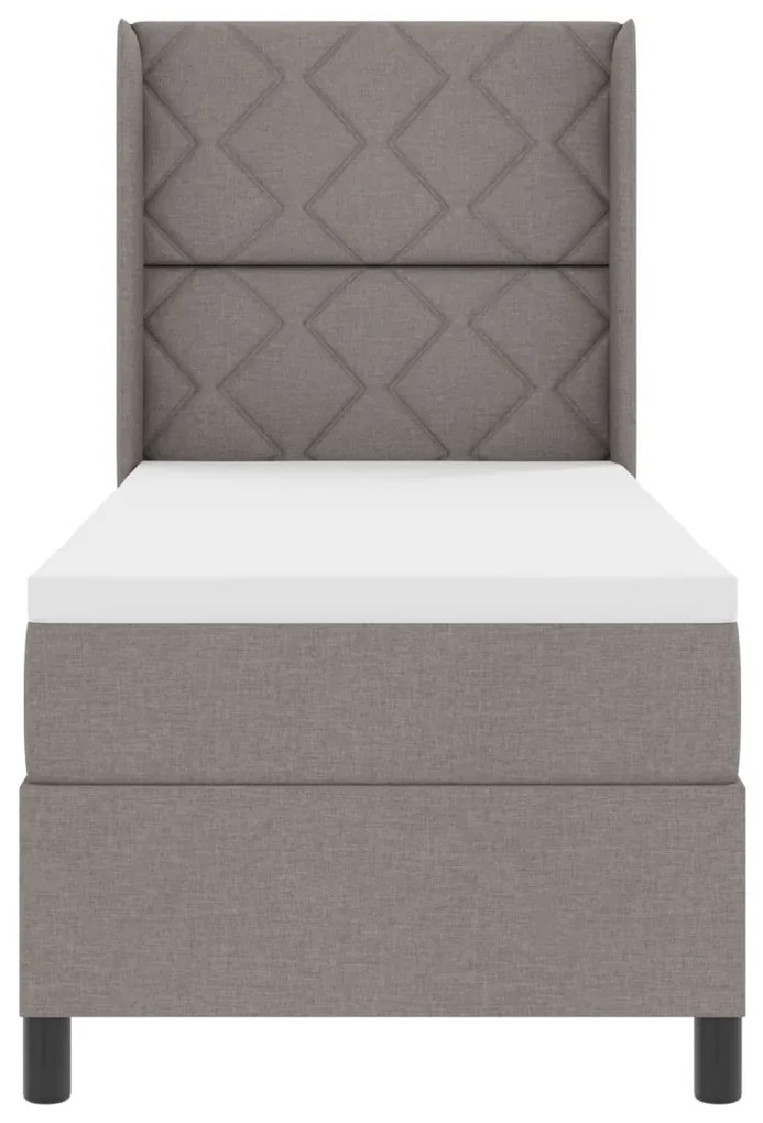 Boxspring Ágy Mattal Taupe 80x200 cm Szövet