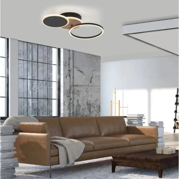 Leuchten Direkt 14116-78 -LED Mennyezeti lámpa SEVENT LED/25,5W/230V fekete/barna