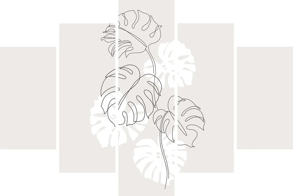 Kép - Vonalkép monstera N⁰3 (150x105 cm)