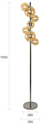 Brilagi - LED állólámpa MILLA 7xG9/3W/230V fekete króm/arany