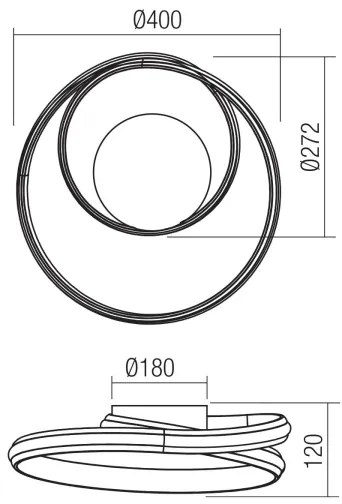 Redo 01-4355 - LED dimmelhető fali lámpatest TORSION LED/30W/230V arany