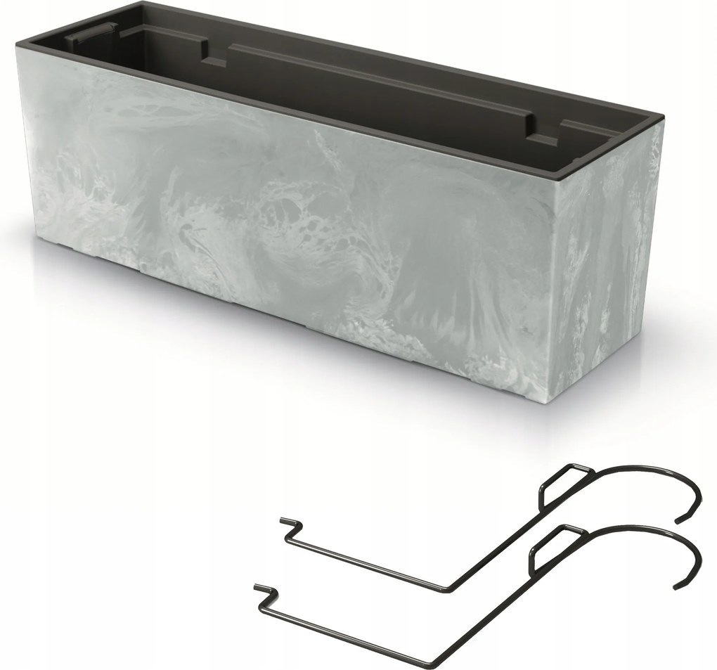 Erkély virágtartó láda fogantyúk 58x19cm beton