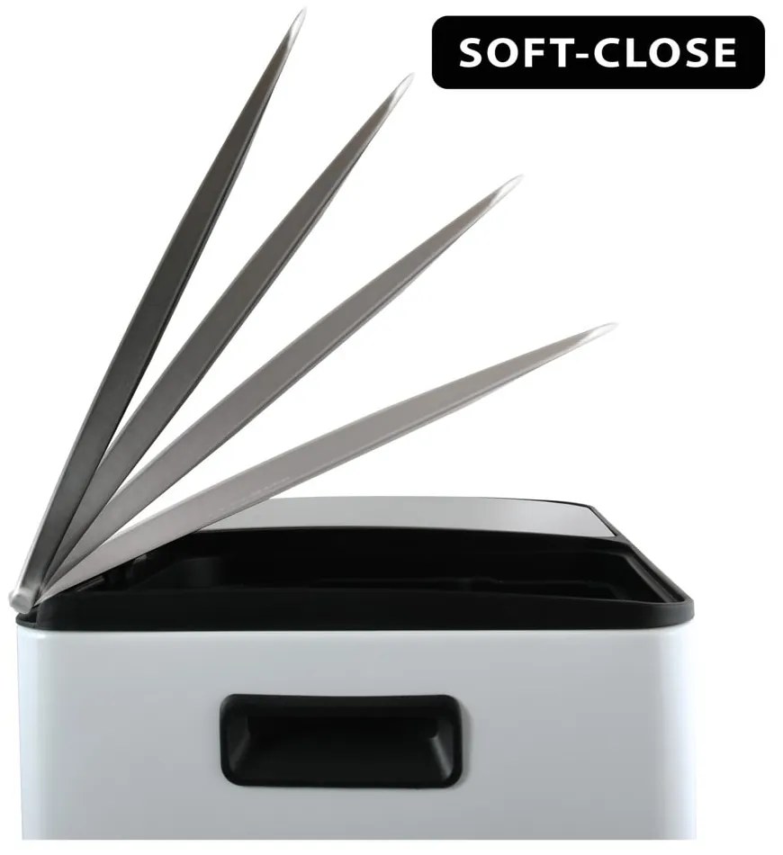 Matt fehér acél szelektív pedálos szemetes 2x20 l Aliya – Spirella