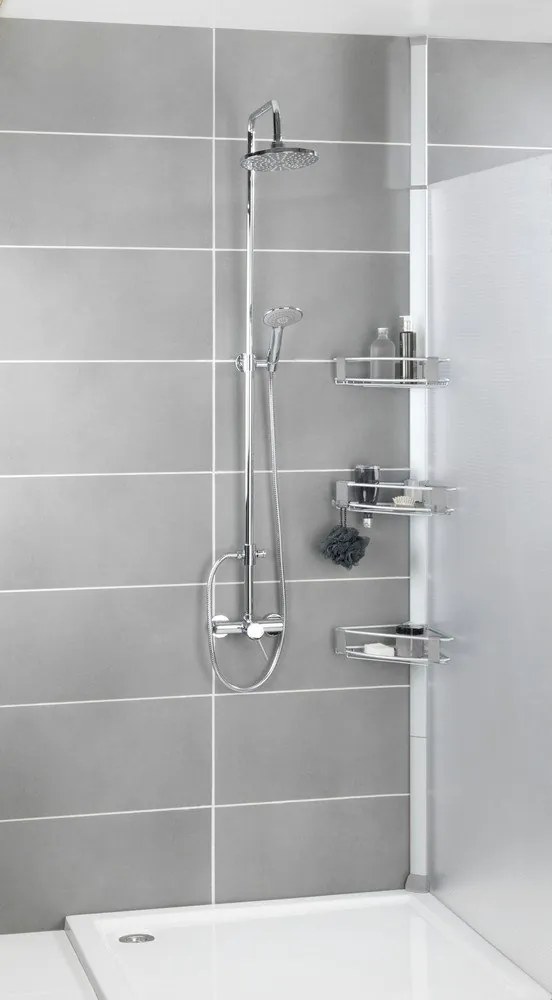 Matt ezüstszínű teleszkópos alumínium fürdőszobai polc Purio – Wenko