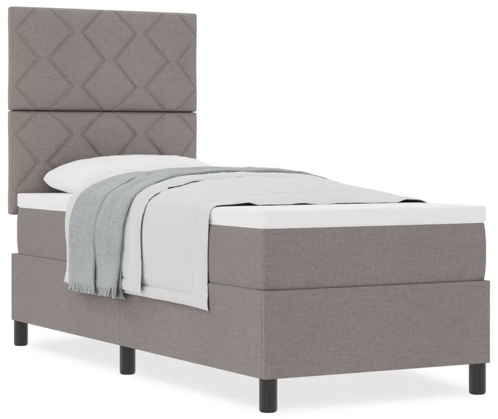 Boxspring ágy matraccal taupe 80x200 cm szövet