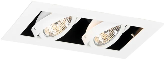 6 darabos modern, süllyesztett spotlámpa szett fehér színben, 2 fényforrással, állítható - Oneon 70