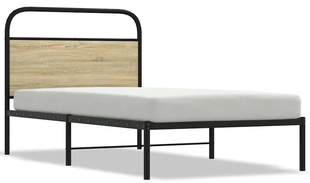 ágykeret matrac nélkül 100x200 cm sonoma tölgyfa műfa