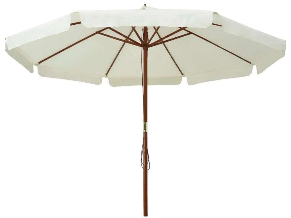 homokfehér kültéri napernyő farúddal 330 cm