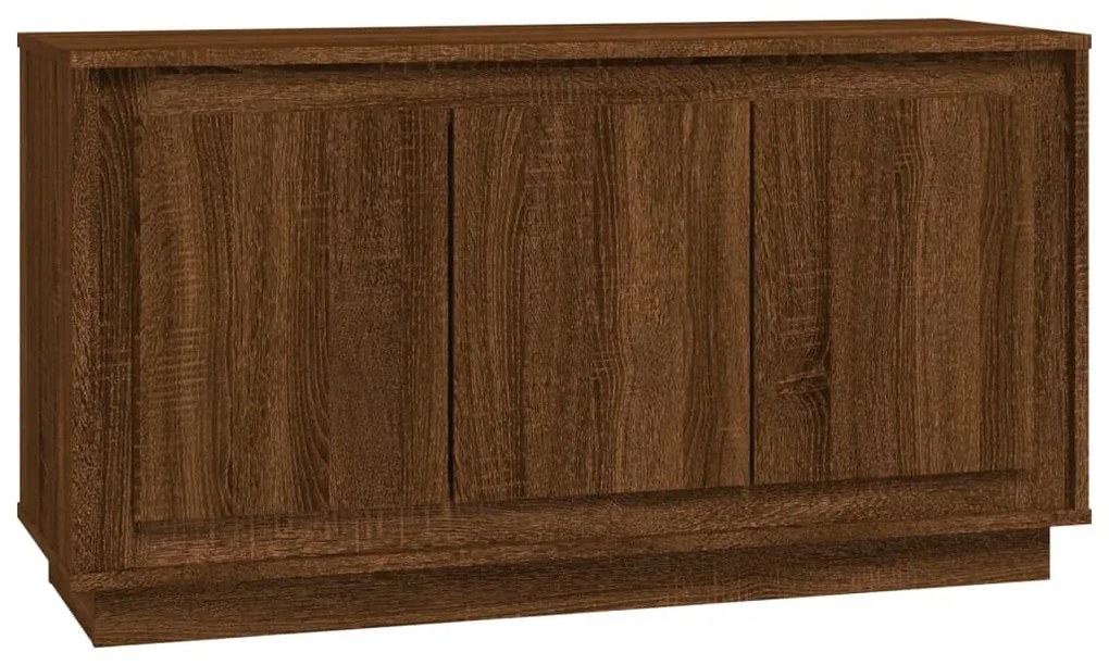 barna tölgyszínű szerelt fa tálalószekrény 102x35x55 cm