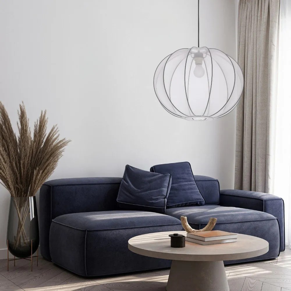 Fehér függőlámpa textil búrával ø 52 cm Mellow – Candellux Lighting